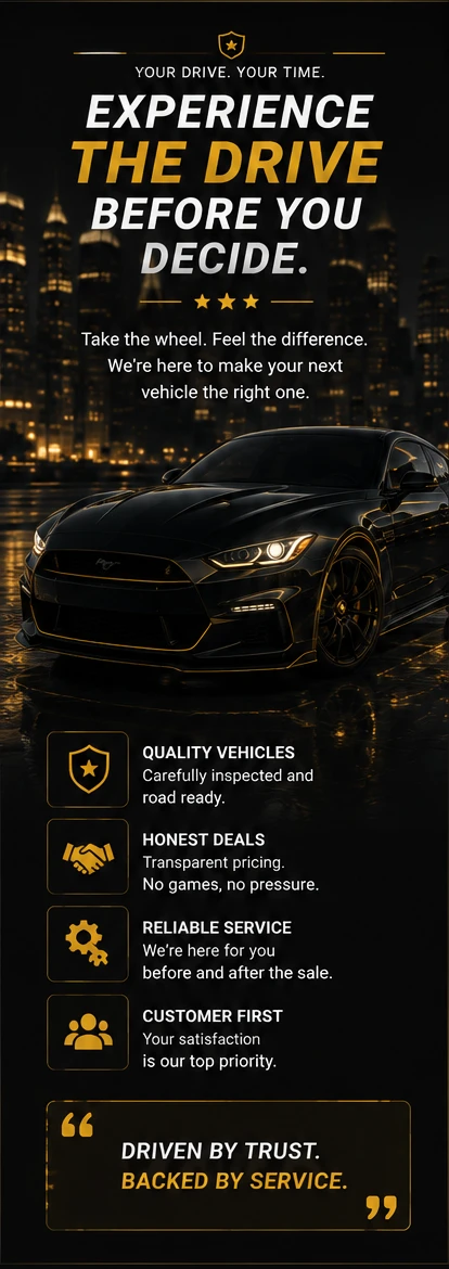 Twinz Auto Sales test drive experience — Experience the drive before you decide.